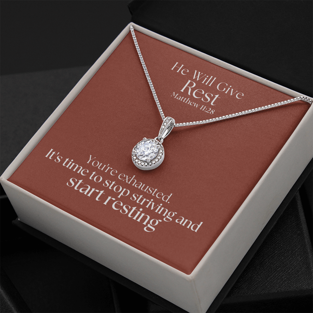 He Will Give  Rest (Matthew 11:28) | Eternal Hope Pendant Necklace