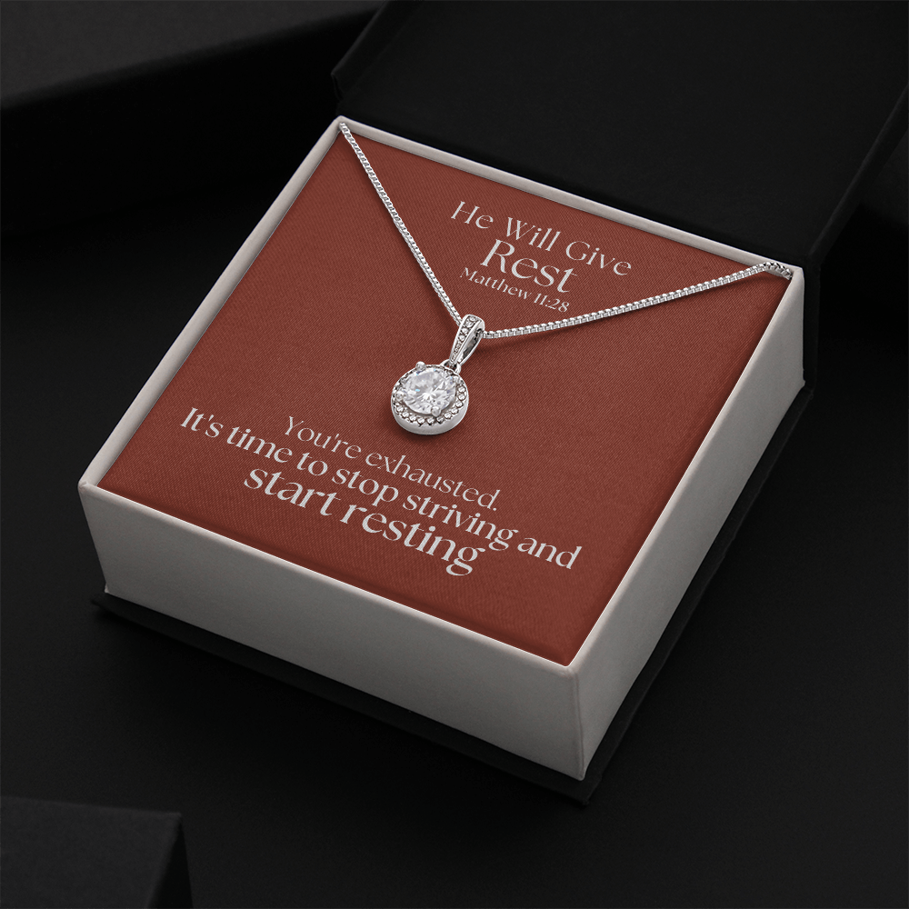 He Will Give  Rest (Matthew 11:28) | Eternal Hope Pendant Necklace
