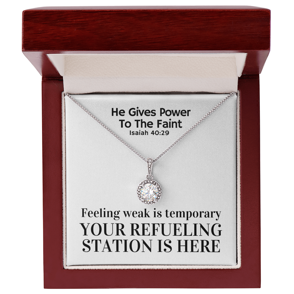 He Gives Power To The Faint (Isaiah 40:29) | Eternal Hope Pendant Necklace