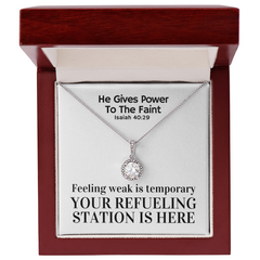 He Gives Power To The Faint (Isaiah 40:29) | Eternal Hope Pendant Necklace