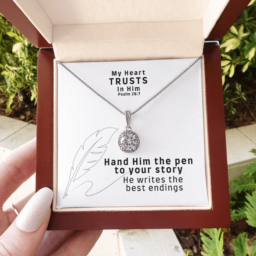 My Heart Trusts In Him (Psalm 28:7) | Eternal Hope Pendant Necklace