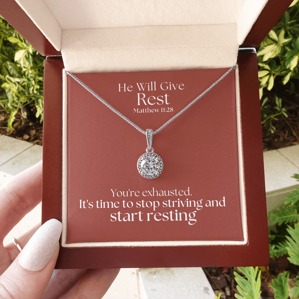 He Will Give  Rest (Matthew 11:28) | Eternal Hope Pendant Necklace