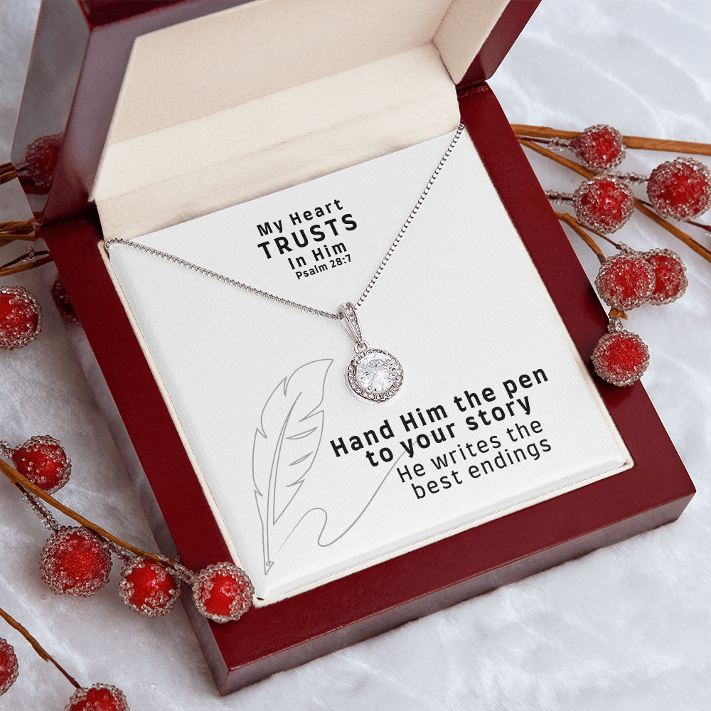 My Heart Trusts In Him (Psalm 28:7) | Eternal Hope Pendant Necklace
