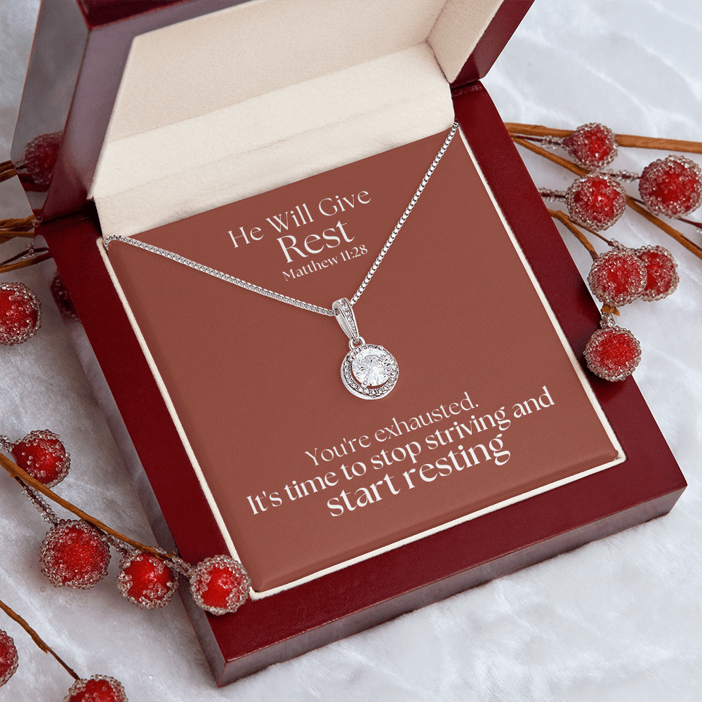 He Will Give  Rest (Matthew 11:28) | Eternal Hope Pendant Necklace