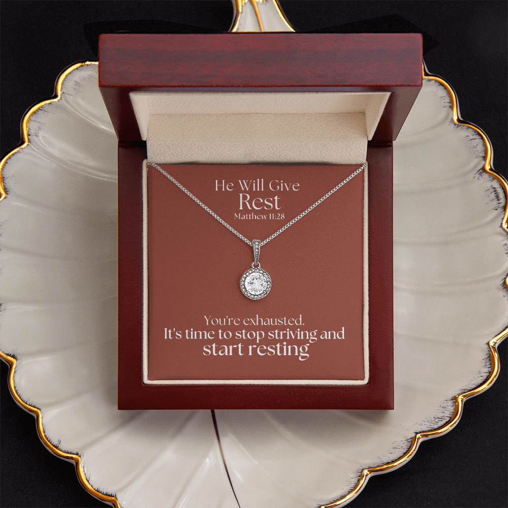 He Will Give  Rest (Matthew 11:28) | Eternal Hope Pendant Necklace