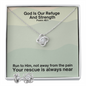 God Is Our Refuge And Strength (Psalm 46:1) | Love Knot Necklace & Earring Set