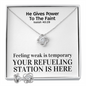 He Gives Power To The Faint (Isaiah 40:29) | Love Knot Necklace & Earring Set