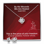 By His Wounds We Are Healed (Isaiah 53:5) | Love Knot Necklace & Earring Set