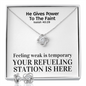 He Gives Power To The Faint (Isaiah 40:29) | Love Knot Necklace & Earring Set