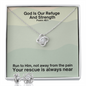 God Is Our Refuge And Strength (Psalm 46:1) | Love Knot Necklace & Earring Set