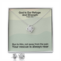 God Is Our Refuge And Strength (Psalm 46:1) | Love Knot Necklace & Earring Set