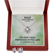 Peace I Leave With You (John 14:27) | Love Knot Necklace & Earring Set