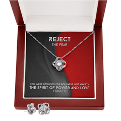 The Spirit Of Power And Love (2 Timothy 1:7) | Love Knot Necklace & Earring Set