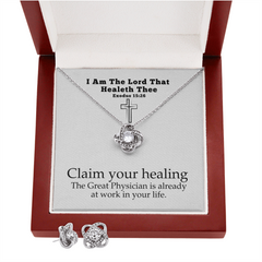 I Am The Lord That Healeth Thee (Exodus 15:26) | Love Knot Necklace & Earring Set