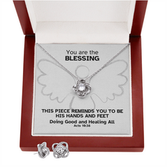 Doing Good And Healing All (Acts 10:38) | Love Knot Necklace & Earring Set