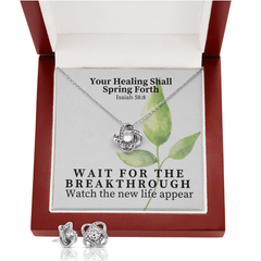 Your Healing Shall Spring Forth (Isaiah 58:8) | Love Knot Necklace & Earring Set