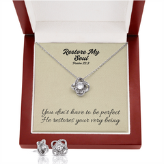 Restore My Soul (Psalm 23:3) | Love Knot Necklace & Earring Set