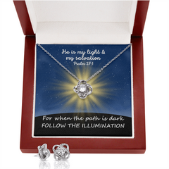 He Is My Light & My Salvation (Psalm 27:1) | Love Knot Necklace & Earring Set