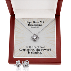 Hope Does Not Disappoint (Romans 5:5) | Love Knot Necklace & Earring Set