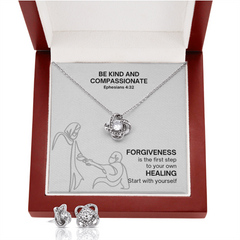 Be Kind And Compassionate (Ephesians 4:32) | Love Knot Necklace & Earring Set