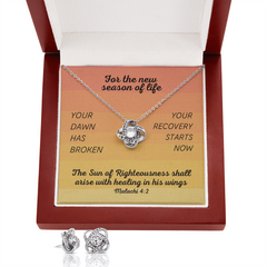 Healing In His Wings (Malachi 4:2) | Love Knot Necklace & Earring Set