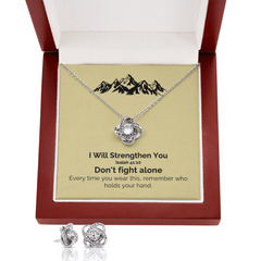 I Will Strengthen You (Isaiah 41:10) | Love Knot Necklace & Earring Set