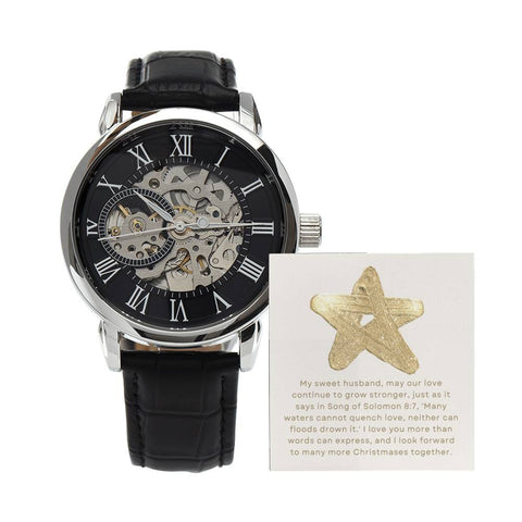 Men's Openwork Watch For Husband ~Song of Solomon 8:7~