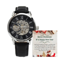 Men's Openwork Watch For Dad ~Psalm 119:105~
