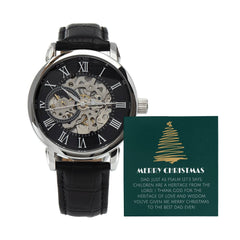 Men's Openwork Watch For Dad ~Psalm 127:3~