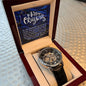 Men's Openwork Watch For Dad ~Luke 2:10-11~