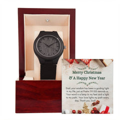Wooden Watch For Dad ~Psalm 119:105~