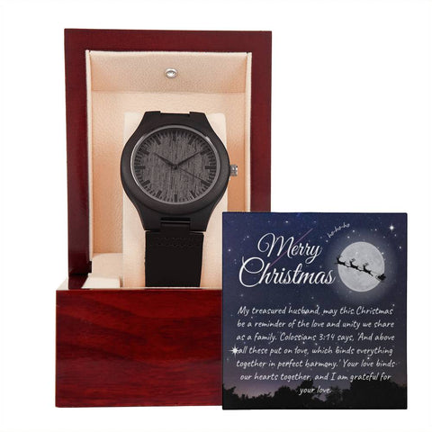 Wooden Watch  For Husband ~Colossians 3:14~