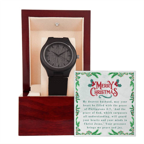 Wooden  Watch For Husband ~Philippians 4:7~