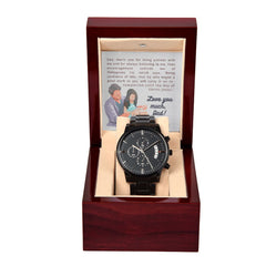 Black Chronograph Watch Design 6 ~Philippians 1:6~
