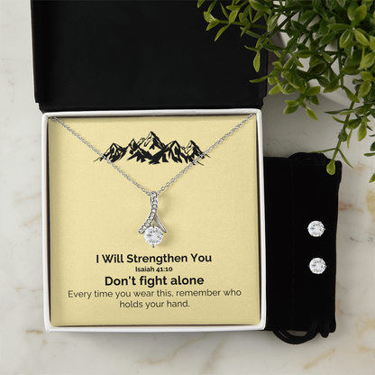 I Will Strengthen You (Isaiah 41:10) | Alluring Beauty Necklace & Earring Set
