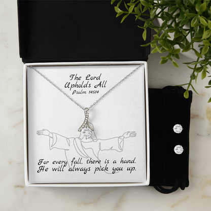 The Lord Upholds All (Psalm 145:14) | Alluring Beauty Necklace & Earring Set