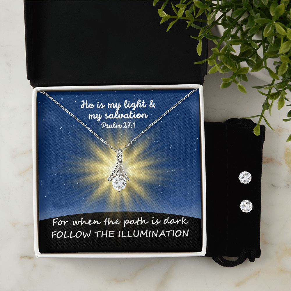 He Is My Light & My Salvation (Psalm 27:1) | Alluring Beauty Necklace & Earring Set