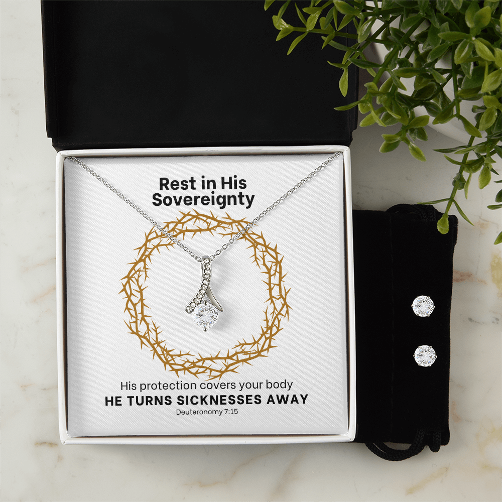 He Turns Sicknesses Away (Deuteronomy 7:15) | Alluring Beauty Necklace & Earring Set