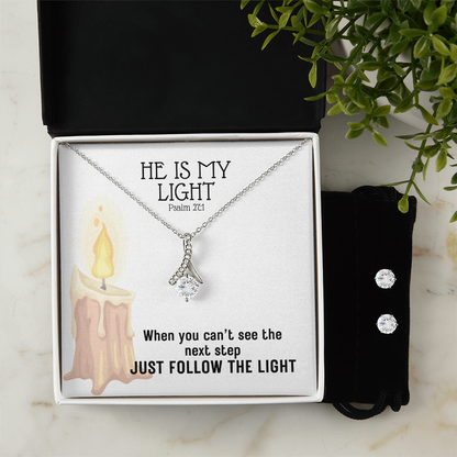 He Is My Light (Psalm 27:1) | Alluring Beauty Necklace & Earring Set