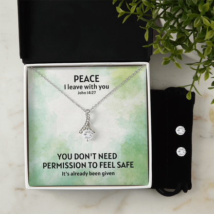 Peace I Leave With You (John 14:27) | Alluring Beauty Necklace & Earring Set