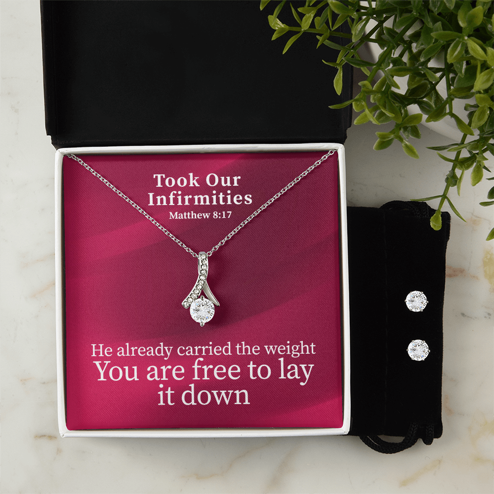 Took Our Infirmities (Matthew :17) | Alluring Beauty Necklace & Earring Set
