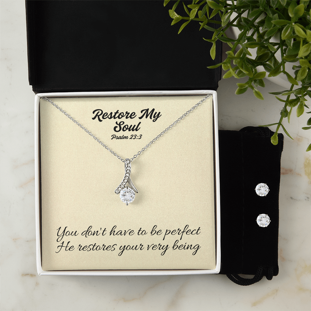 Restore My Soul (Psalm 23:3) | Alluring Beauty Necklace & Earring Set