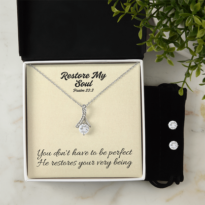 Restore My Soul (Psalm 23:3) | Alluring Beauty Necklace & Earring Set