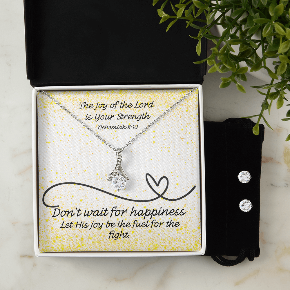 The Joy of the Lord Is Your Strength (Nehemiah 8:10) | Alluring Beauty Necklace & Earring Set