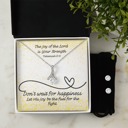 The Joy of the Lord Is Your Strength (Nehemiah 8:10) | Alluring Beauty Necklace & Earring Set