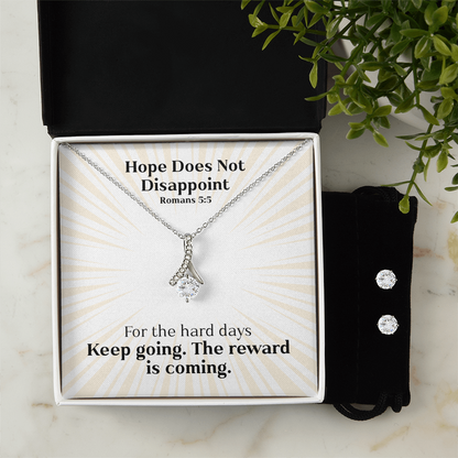 Hope Does Not Disappoint (Romans 5:5) | Alluring Beauty Necklace & Earring Set