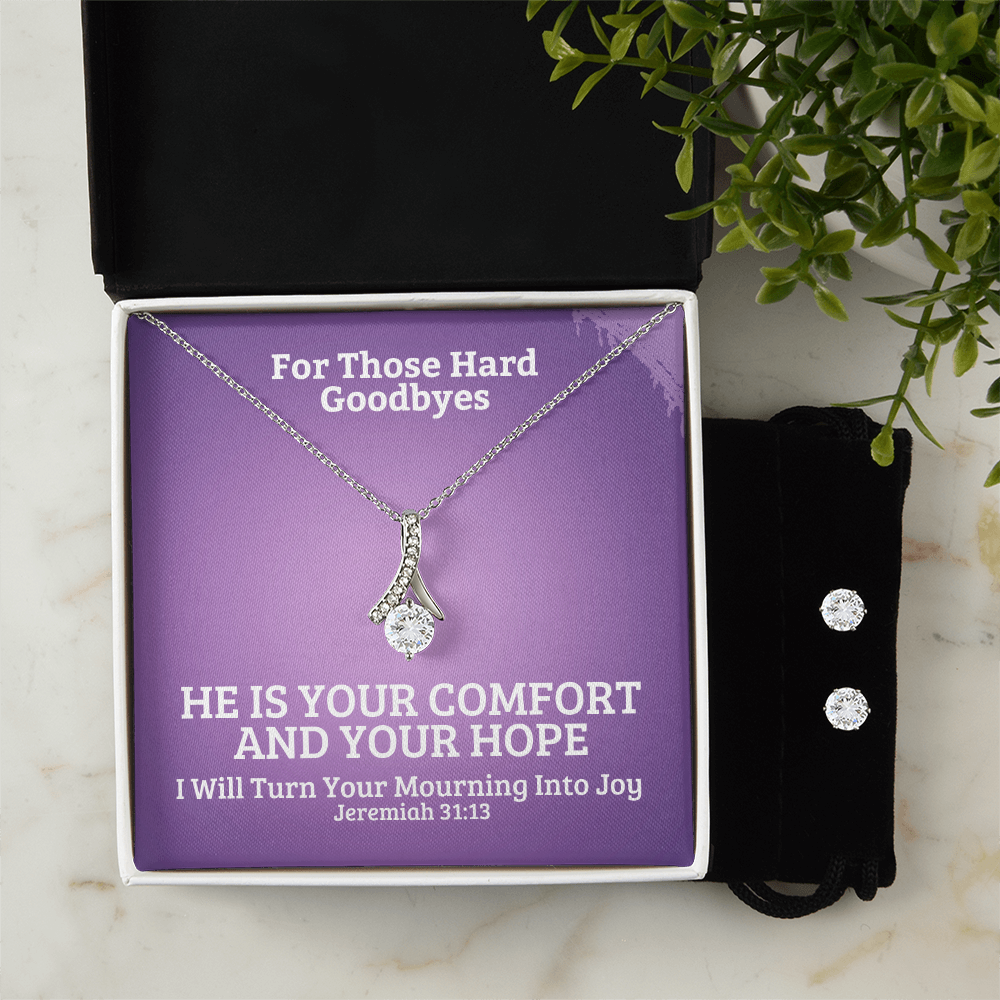 I Will Turn Your Mourning Into Joy (Jeremiah 31:13) | Alluring Beauty Necklace & Earring Set