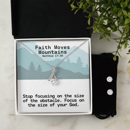 Faith Moves Mountains (Matthew 17:20) | Alluring Beauty Necklace & Earring Set