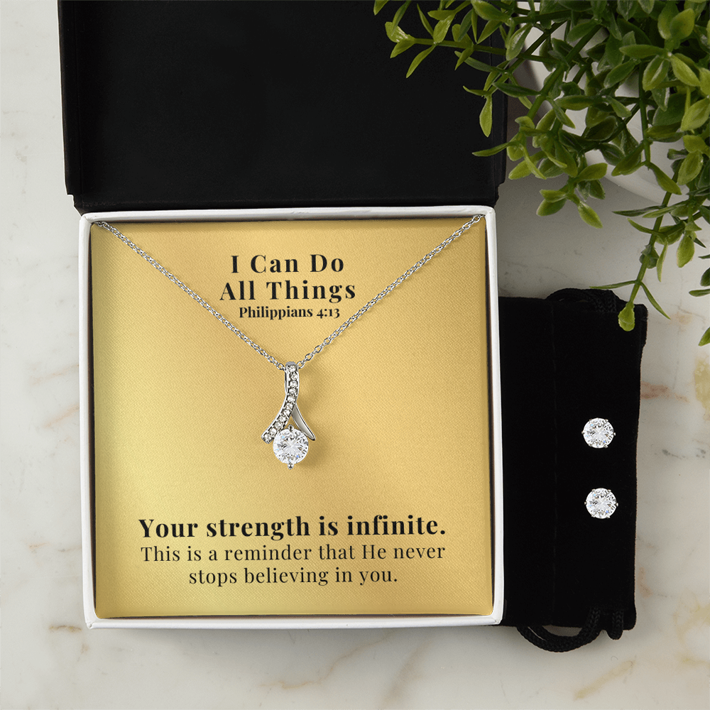 I Can Do All Things (Philippians 4:13) | Alluring Beauty Necklace & Earring Set