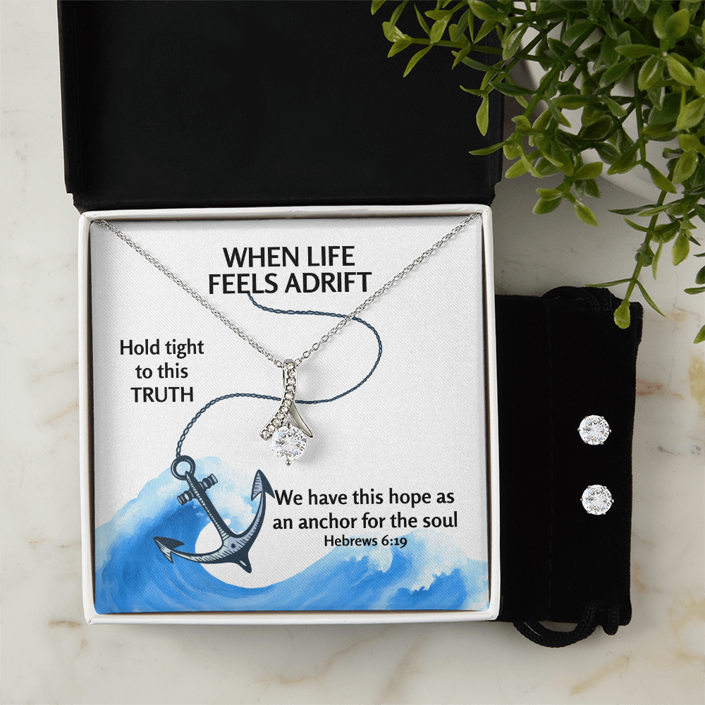 Hope Anchors The Soul (Hebrews 6:19) | Alluring Beauty Necklace & Earring Set